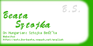 beata sztojka business card